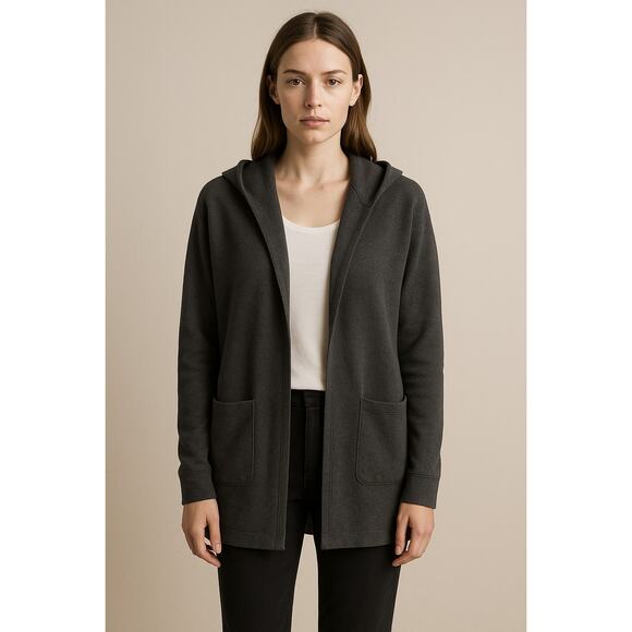 James Perse 100% Cotton Hooded Open Cardigan – Size 2 (M) - Picture 1 of 7